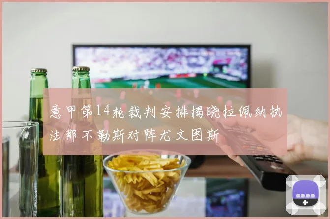 意甲第14轮裁判安排揭晓拉佩纳执法那不勒斯对阵尤文图斯